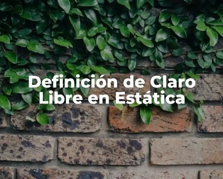 Definición de Claro Libre en Estática