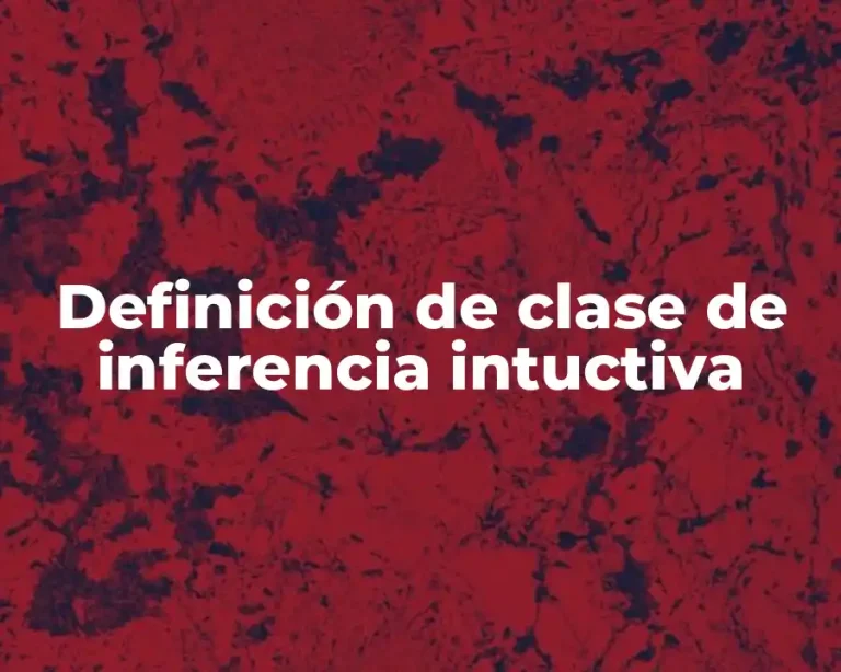 Definición de clase de inferencia intuctiva