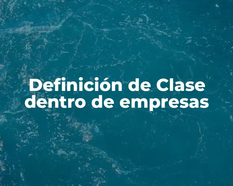 Definición de Clase dentro de empresas