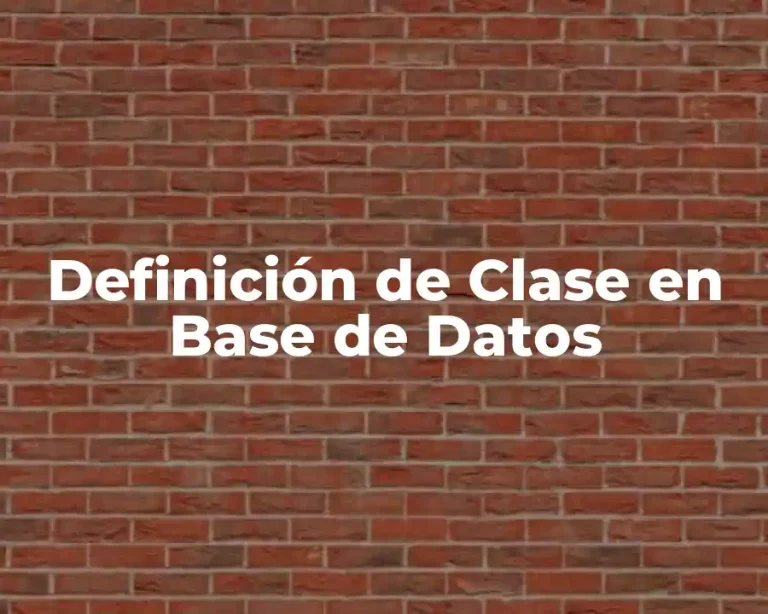 Definición de Clase en Base de Datos