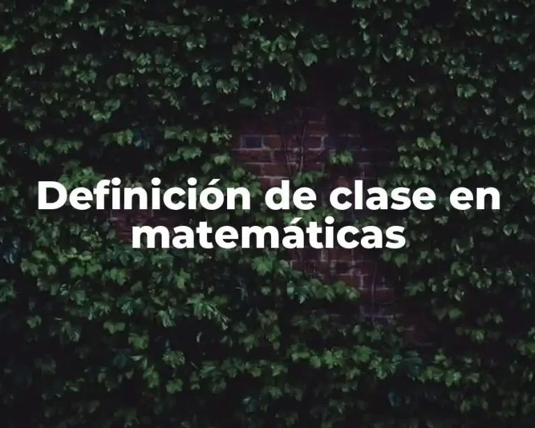 Definición de clase en matemáticas