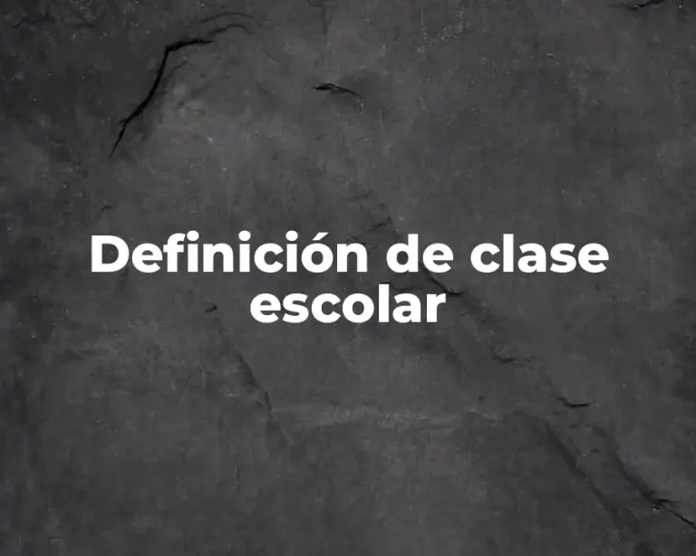 Definición de clase escolar