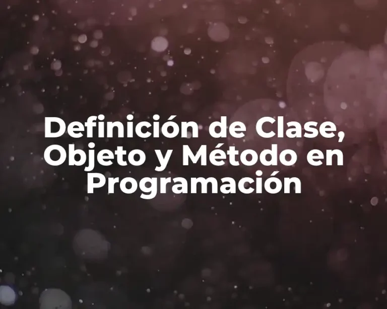 Definición de Clase, Objeto y Método en Programación