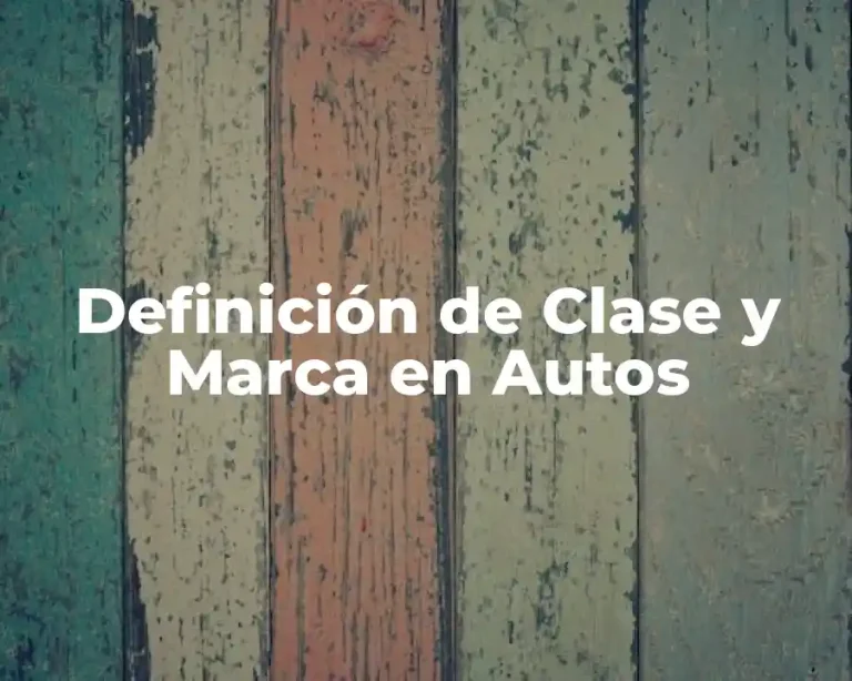 Definición de Clase y Marca en Autos