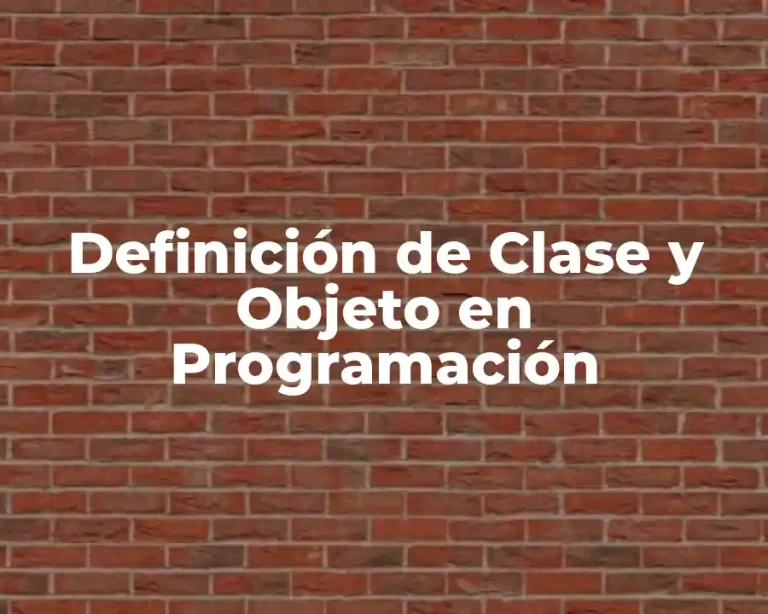 Definición de Clase y Objeto en Programación