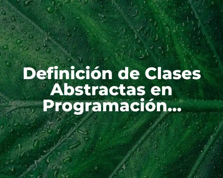 Definición de Clases Abstractas en Programación Orientada a Objetos