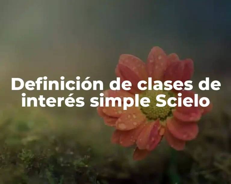 Definición de clases de interés simple Scielo