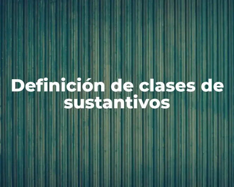 Definición de clases de sustantivos