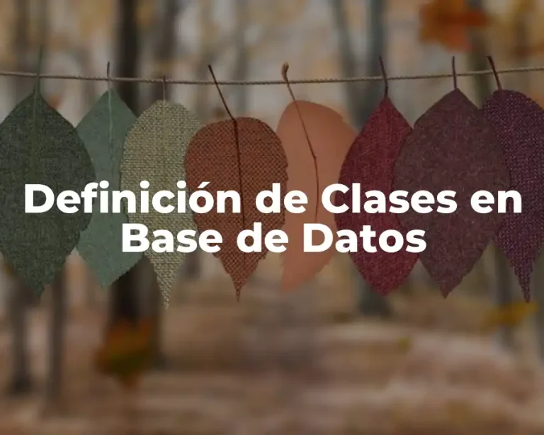Definición de Clases en Base de Datos