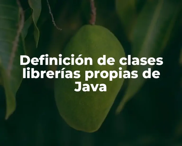 Definición de clases librerías propias de Java
