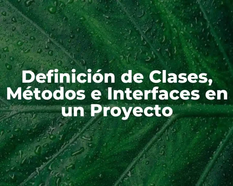 Definición de Clases, Métodos e Interfaces en un Proyecto