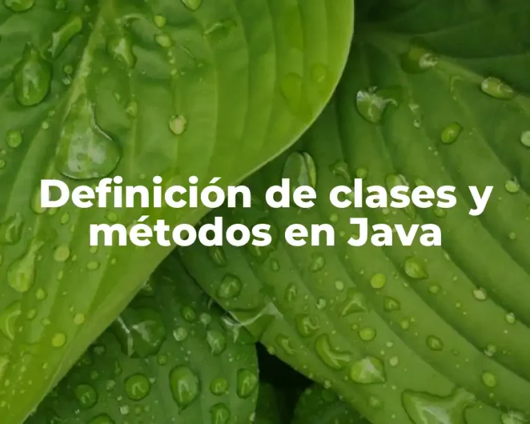 Definición de clases y métodos en Java