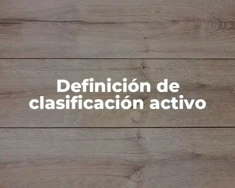 Definición de clasificación activo