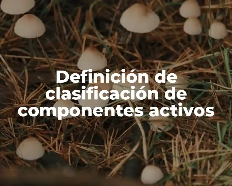 Definición de clasificación de componentes activos