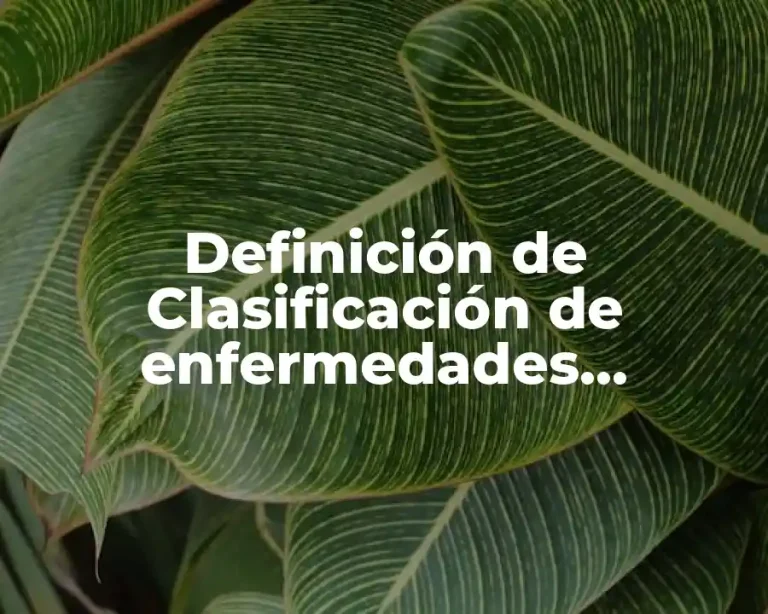 Definición de Clasificación de enfermedades generales