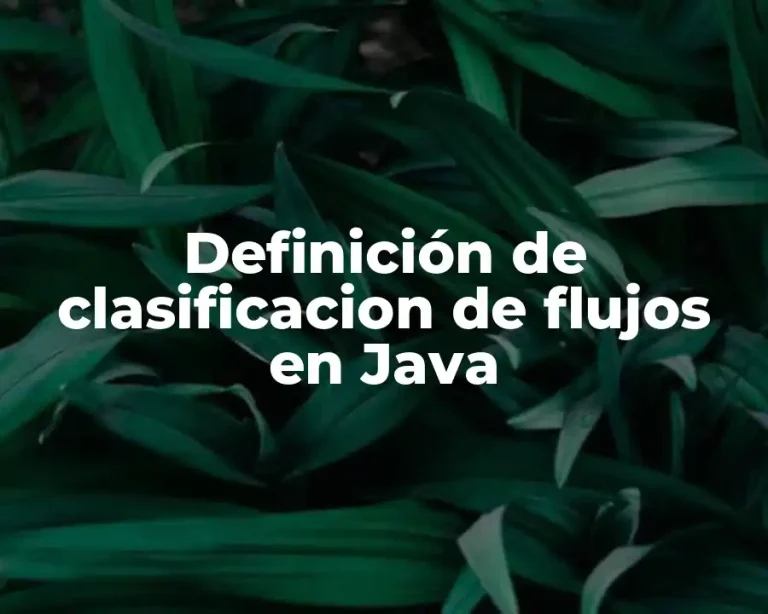 Definición de clasificacion de flujos en Java