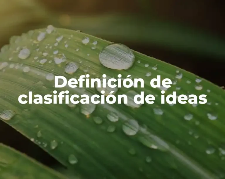 Definición de clasificación de ideas