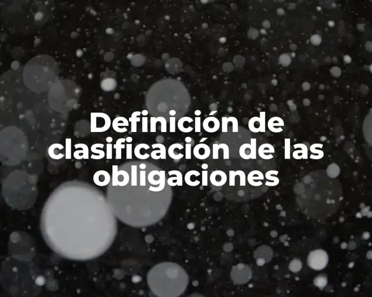 Definición de clasificación de las obligaciones