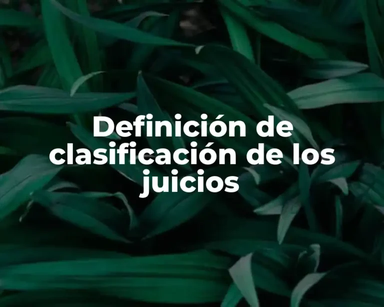 Definición de clasificación de los juicios