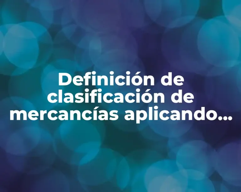 Definición de clasificación de mercancías aplicando regla 2a