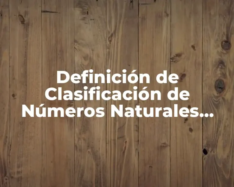 Definición de Clasificación de Números Naturales Enteros Racionales