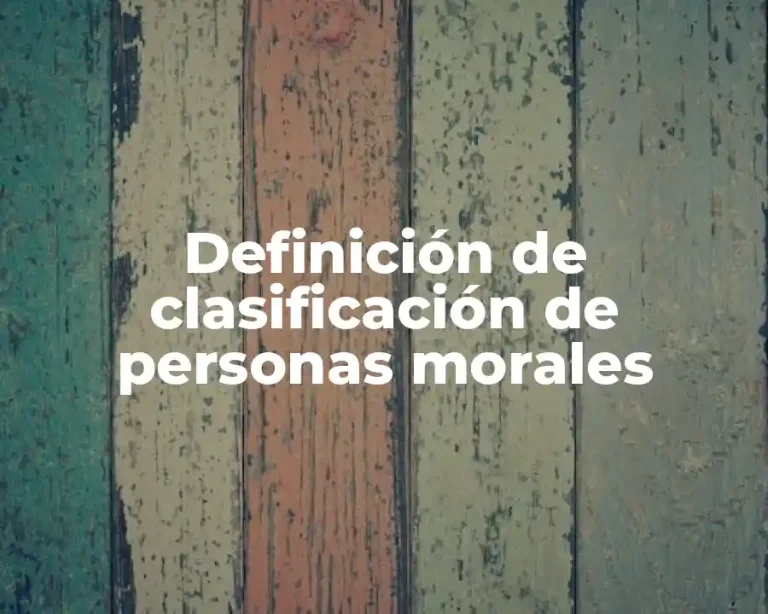 Definición de clasificación de personas morales
