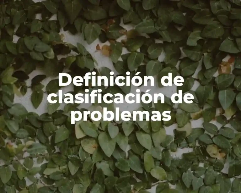 Definición de clasificación de problemas