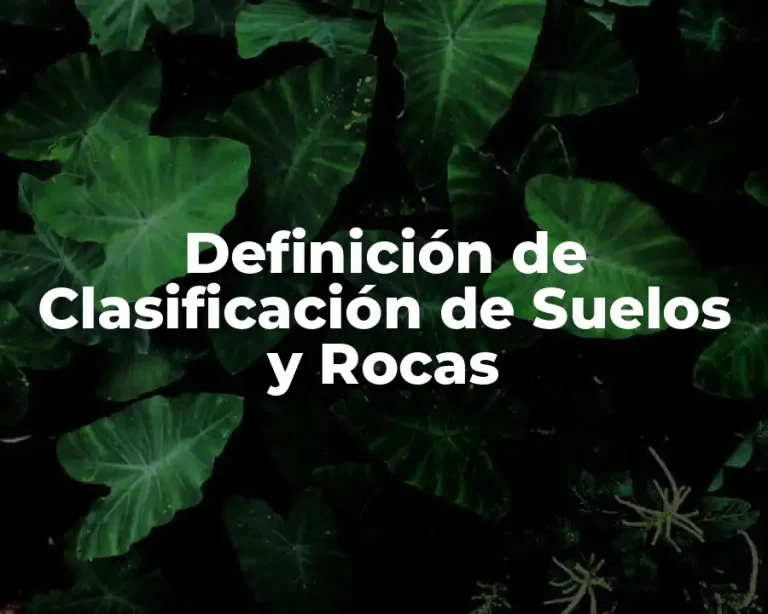 Definición de Clasificación de Suelos y Rocas