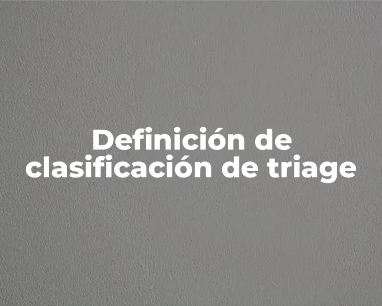 Definición de clasificación de triage