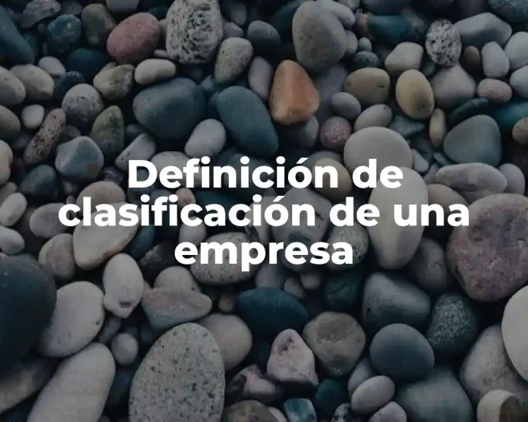 Definición de clasificación de una empresa