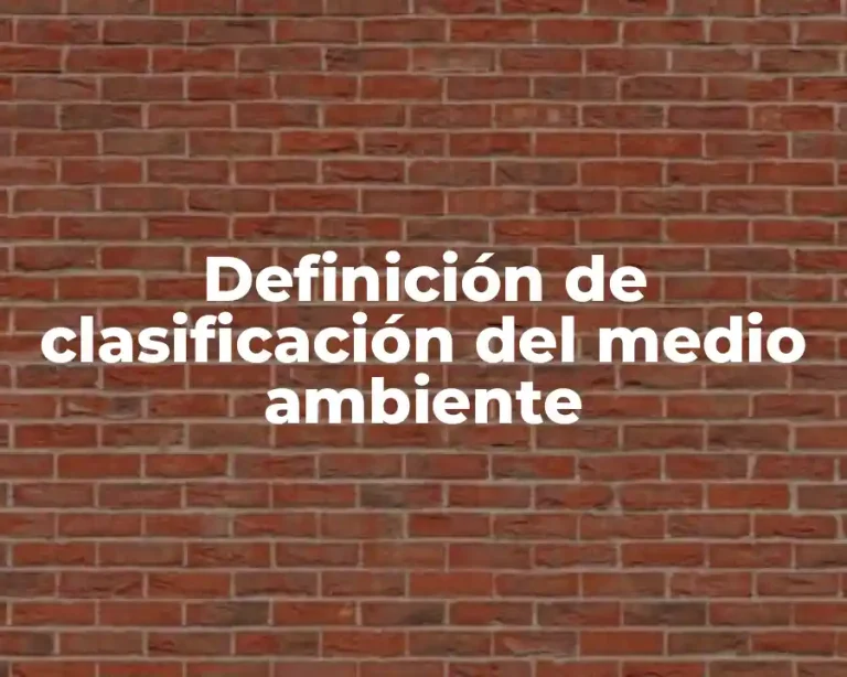 Definición de clasificación del medio ambiente