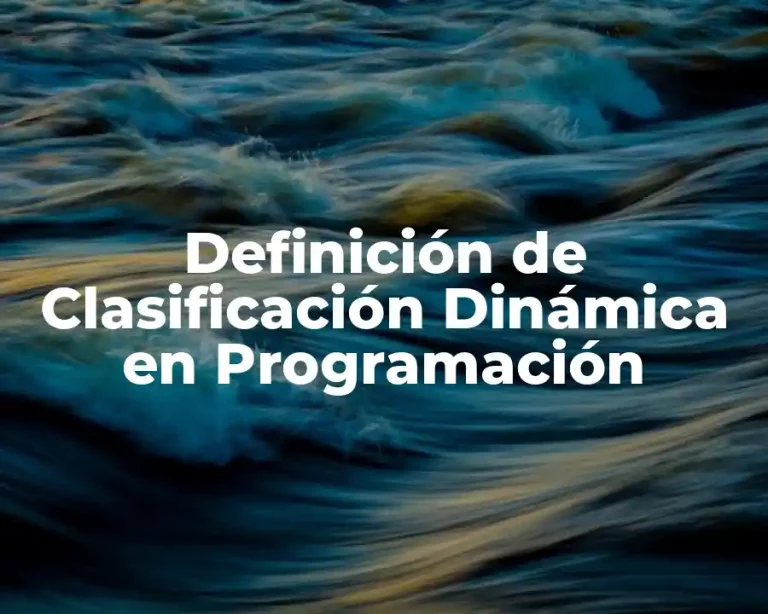 Definición de Clasificación Dinámica en Programación