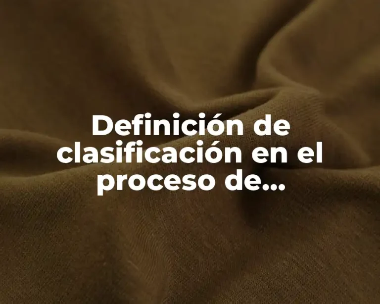 Definición de clasificación en el proceso de pensamiento