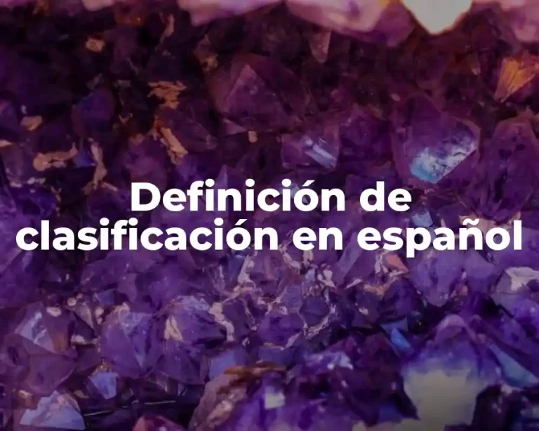 Definición de clasificación en español