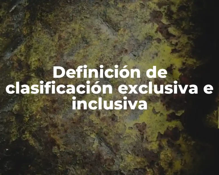 Definición de clasificación exclusiva e inclusiva