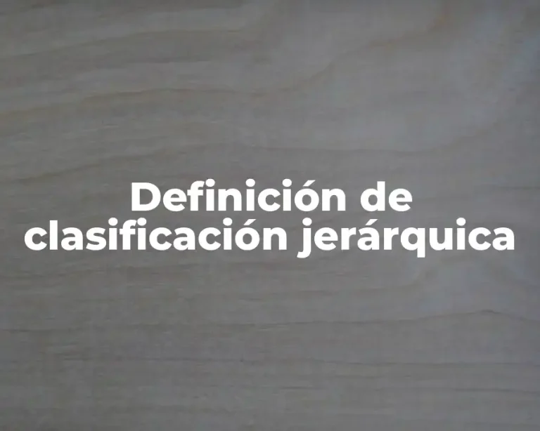 Definición de clasificación jerárquica