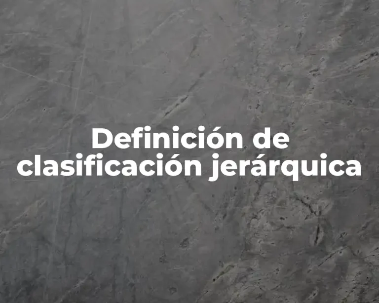 Definición de clasificación jerárquica