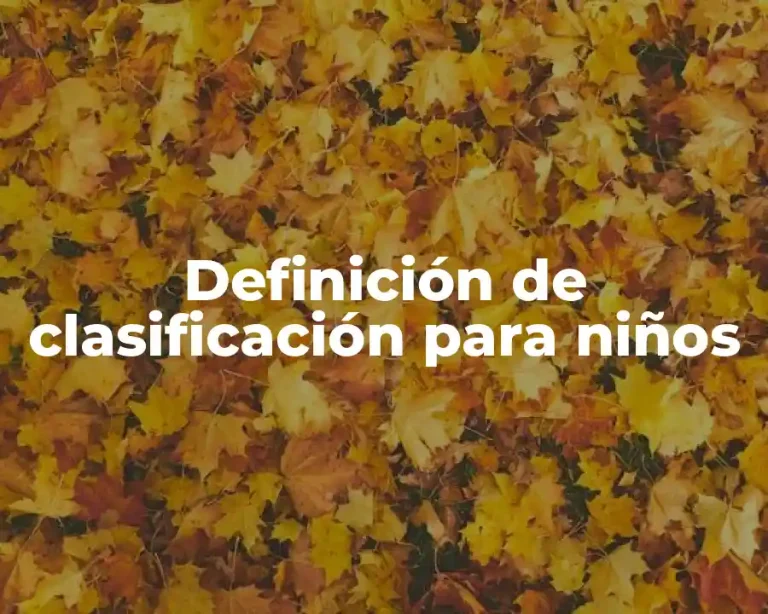 Definición de clasificación para niños