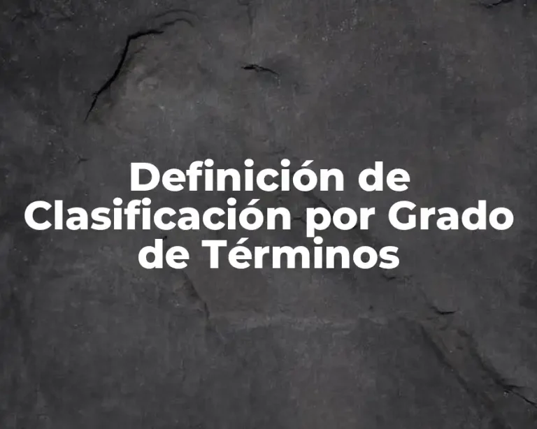 Definición de Clasificación por Grado de Términos