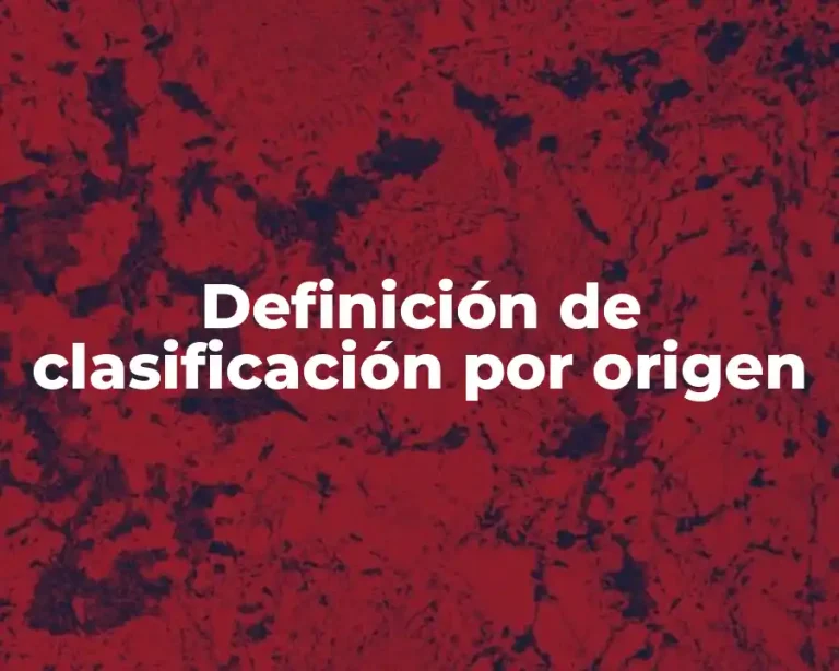 Definición de clasificación por origen