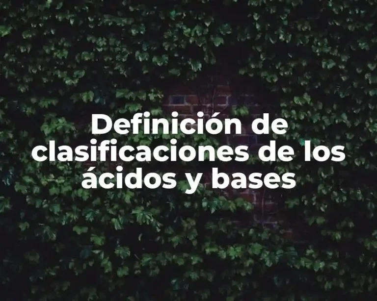 Definición de clasificaciones de los ácidos y bases