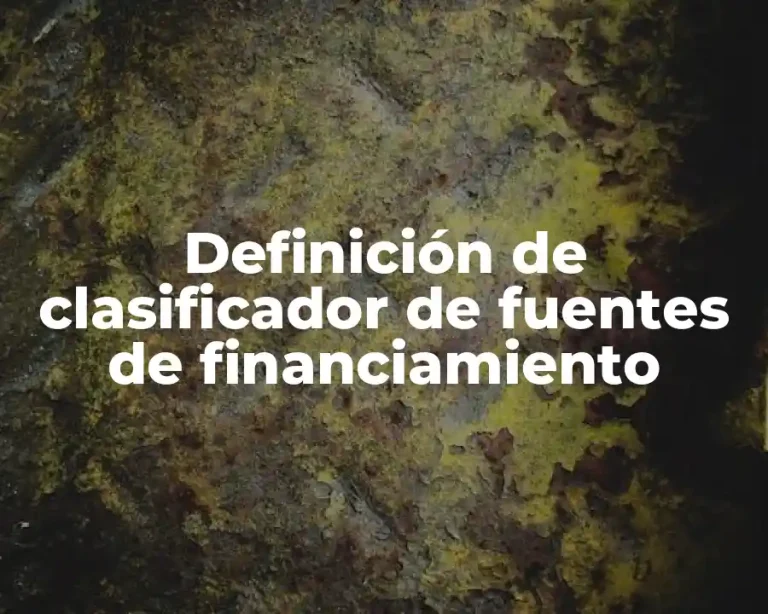 Definición de clasificador de fuentes de financiamiento
