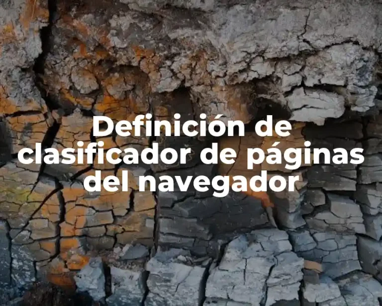 Definición de clasificador de páginas del navegador