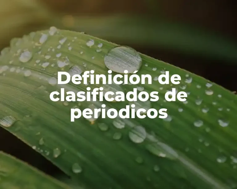 Definición de clasificados de periodicos