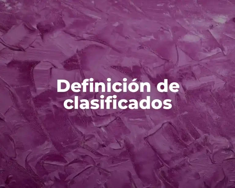 Definición de clasificados