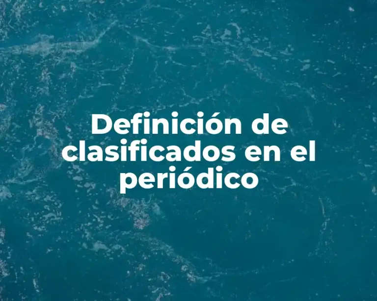 Definición de clasificados en el periódico