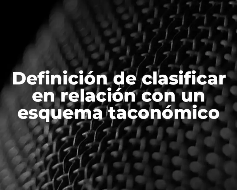 Definición de clasificar en relación con un esquema taconómico