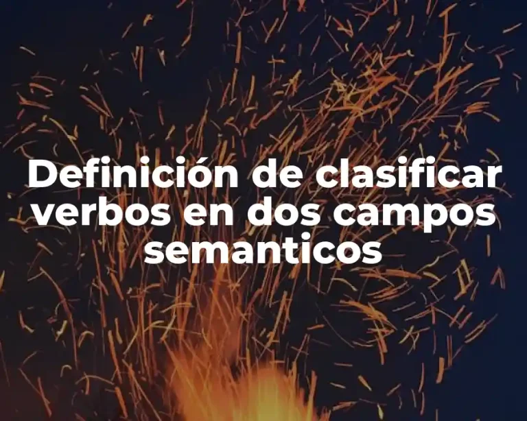 Definición de clasificar verbos en dos campos semanticos