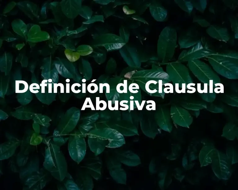 Definición de Clausula Abusiva