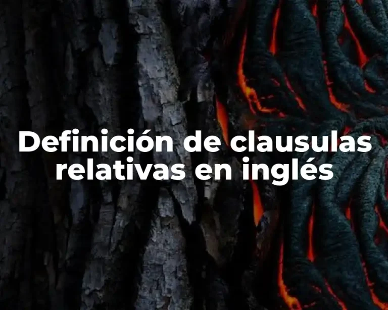 Definición de clausulas relativas en inglés